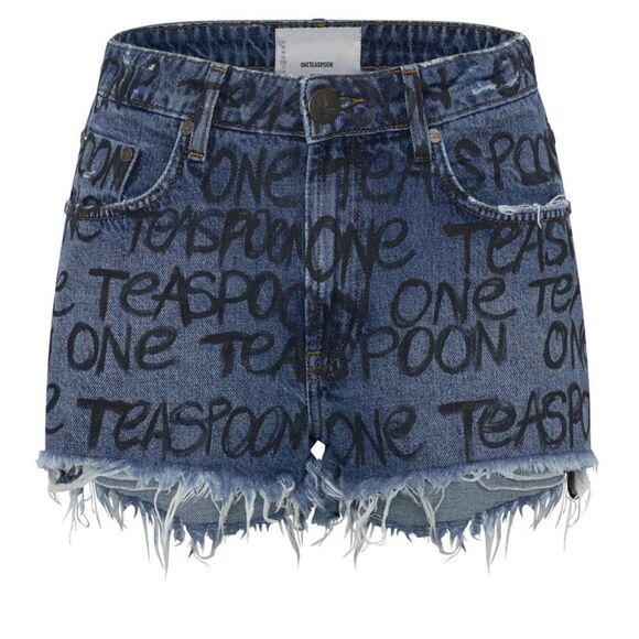 One-Teaspoon Bonitas High Waist Denim Shorts - Rosewood Sz 32 - Picture 8 of 11